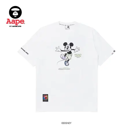 AAPE迪士尼米奇系列男装春夏迷彩图案印花短袖T恤9681XXK商品大图