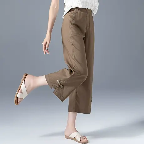 天丝阔腿裤女夏季薄款冰丝女裤休闲七分裤宽松裤子夏直筒裤八分裤商品大图