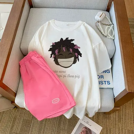 网红炸街运动服套装女夏季宽松短袖短裤小个子时尚洋气休闲两件套商品大图