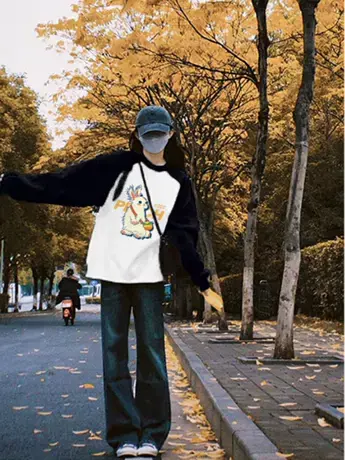 仿棉长袖t恤女2023新款秋冬季内搭打底衫小众设计感洋气减龄上衣商品大图