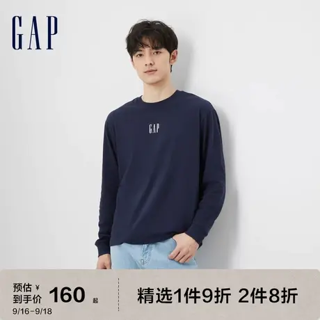 Gap男女装秋季2023新款LOGO纯棉宽松长袖T恤810625运动休闲上衣图片