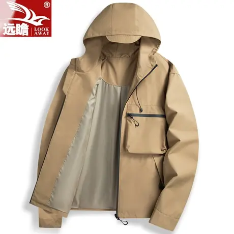 工装外套男士秋季潮牌宽松上衣2023新款春秋款连帽百搭休闲夹克男商品大图