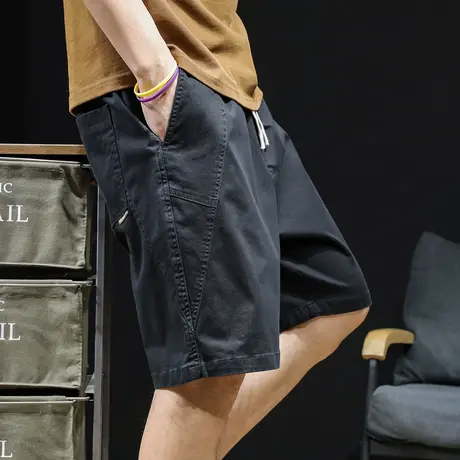 工装短裤男夏季潮牌5分休闲男裤宽松大码2023新款裤子男士五分裤商品大图