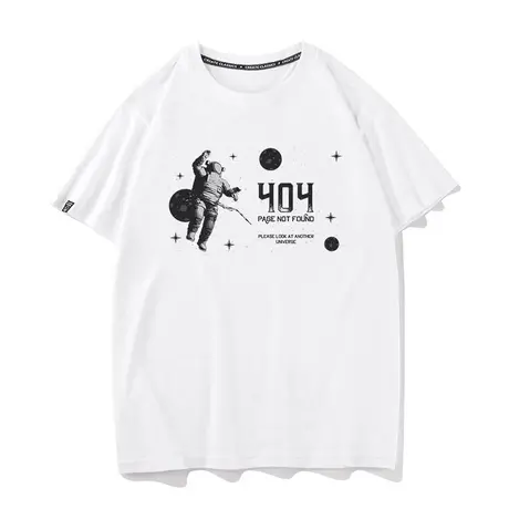 秀洛nasa宇航员网页404错误极客程序员恶搞夏季打底衫纯棉短袖t恤商品大图