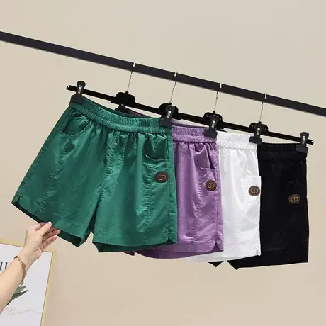 松紧腰a字休闲短裤女夏装2023新款韩版百搭时尚薄款阔腿裤子ins潮商品大图