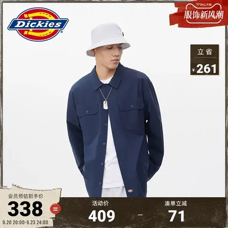 Dickies商场同款 23新品工装灵感秋冬 曲线下摆休闲长袖衬衫上衣图片