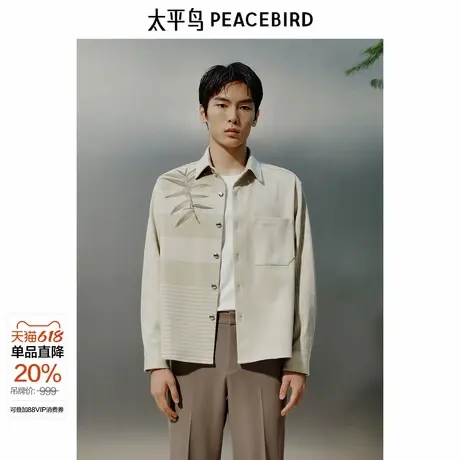 【商场同款】太平鸟男装 2025年春季新款衬衣长袖衬衫男B1CHF1417图片