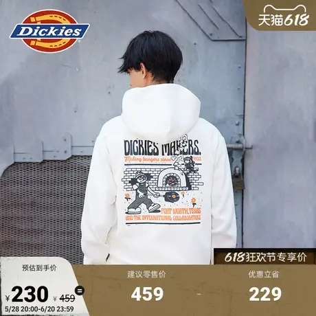 Dickies 背后大图案印花宽松休闲春夏连帽抓绒卫衣 男女情侣商品大图