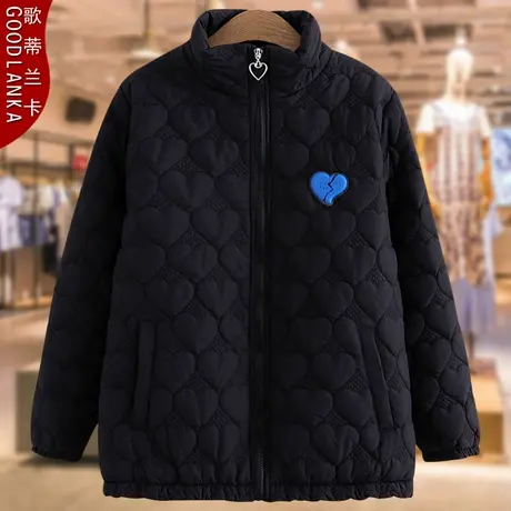加大码妈妈冬季羽绒棉服女宽松时尚中年立领棉袄加厚保暖棉衣外套商品大图