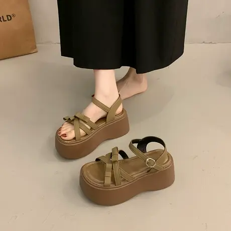 厚底增高凉鞋女2025新款夏季外穿仙女风鞋子小个子百搭配裙子女鞋商品大图
