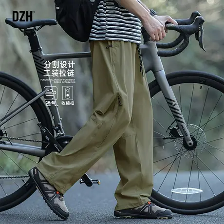 男士冰丝透气工装裤男款2025新款潮牌户外运动裤冰丝骑行裤夏薄款商品大图
