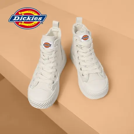 Dickies女鞋2025年春夏新款高帮帆布鞋女白色板鞋厚底增高小白鞋图片