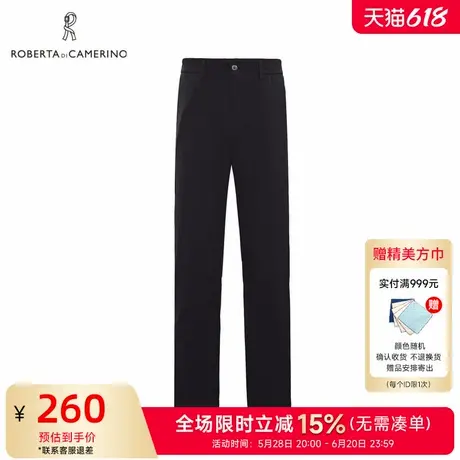 [9分裤]ROBERTA诺贝达男装男士休闲裤夏季新款商务纯色直筒裤男商品大图