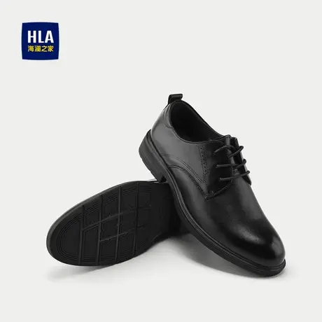 HLA/海澜之家系带正装皮鞋2025新款舒适柔软透气耐穿光泽质感男鞋商品大图