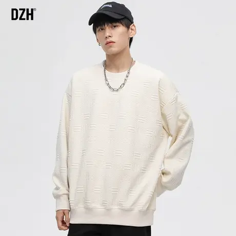 男士圆领卫衣男春秋季2023新款潮牌男装休闲百搭无帽长袖内搭上衣商品大图