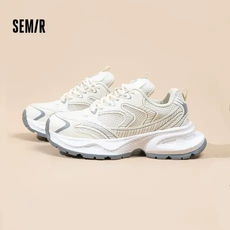 Semir女鞋老爹鞋2025秋季新款厚底增高小白鞋女款百搭休闲运动鞋商品大图