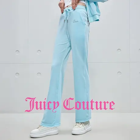 Juicy Couture橘滋休闲裤女2025年秋季新款烫钻丝绒微喇显瘦长裤商品大图