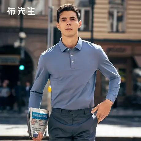 MrBu布先生三粒扣商务亲肤长袖t秋季衬衫领POLO可打底男BT3769商品大图