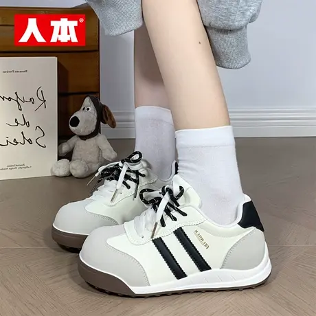 人本德训鞋女2025秋季新款原创设计软底学生百搭配裙子芭蕾小白鞋商品大图