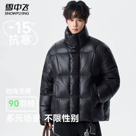 雪中飞羽绒服冬季男款云感蓬松2025新款立领男士短款外套防风保暖商品大图