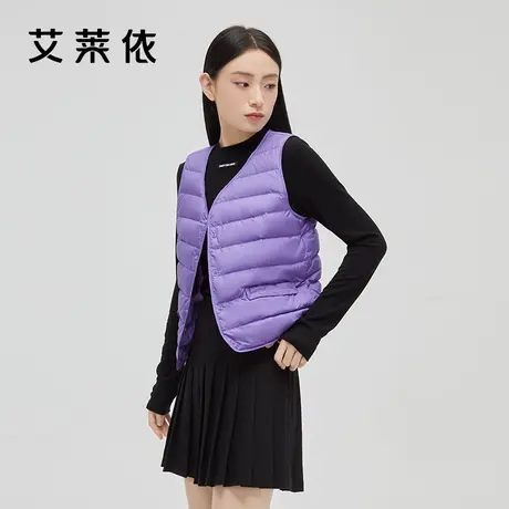 艾莱依短款轻薄女士羽绒马甲无袖薄款秋冬羽绒服爆款鸭绒外套内搭商品大图
