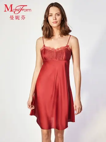 曼妮芬女士中长款吊裙性感蕾丝睡裙舒适家居服起居内衣20310698商品大图