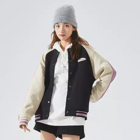唐狮春秋外套女刺绣拼色棒球服休闲运动风冲锋修身上衣夹克潮图片