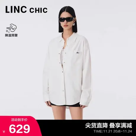 LINCCHIC金羽杰白衬衫女款刺绣经典学院感衬衫上衣女S233SH446Y图片
