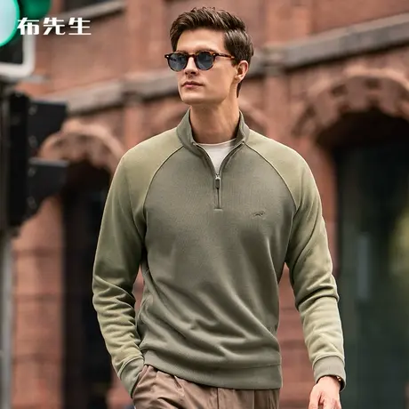 MrBu布先生男士长袖T恤2025早春新款半高领加厚商务装BT11526商品大图