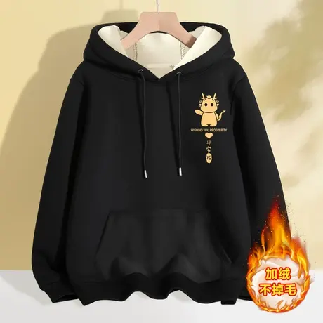 国潮卫衣女加绒加厚小个子冬装女士上衣冬季2023新款学生女装秋冬商品大图