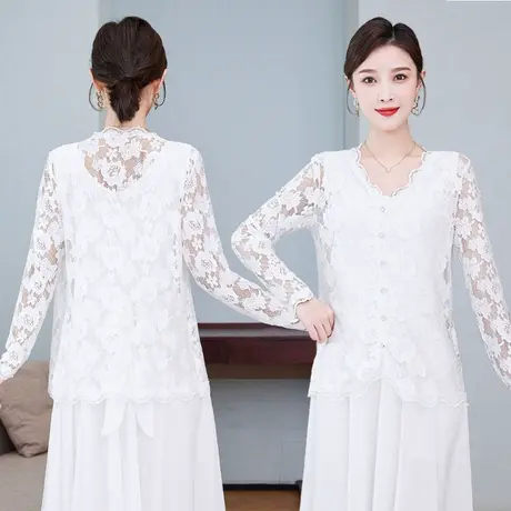 蕾丝披肩外搭女夏季百搭短款大码蕾丝开衫防晒薄外套搭配裙子超仙图片