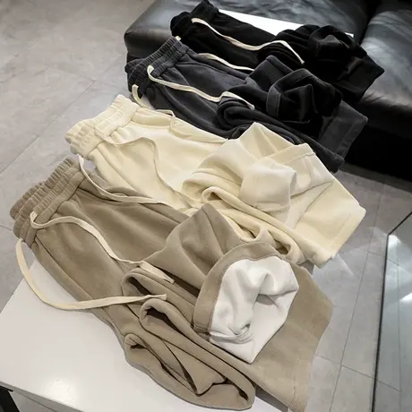 裤型不挑人！灯芯绒阔腿裤女秋冬新款高腰垂感雪尼尔加绒显瘦长裤商品大图