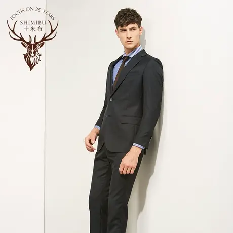 十米布意式新款西服套装男修身免烫商务上班正装新郎礼服西装男图片