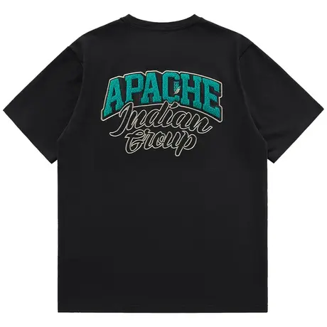 VIP夏季短袖T恤男美式字母毛巾绣体恤衫重磅纯棉宽松半袖上衣潮牌商品大图