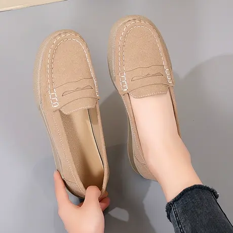 老北京布鞋女士秋季平底休闲鞋一脚蹬妈妈单鞋超软底防滑孕妇鞋子图片