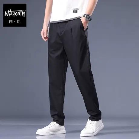 伟臣2024春夏新品大码男式休闲裤男胖子加肥加大直筒冰丝肥佬长裤商品大图