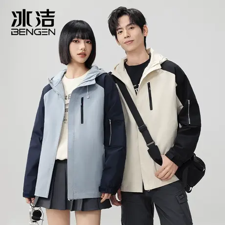 冰洁情侣外套2024春秋新款潮牌宽松防水户外男女同款工装休闲夹克商品大图