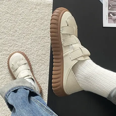 包头凉鞋女款春秋2024年新款网红两穿凉托鞋夏天罗马编织洞洞鞋子商品大图