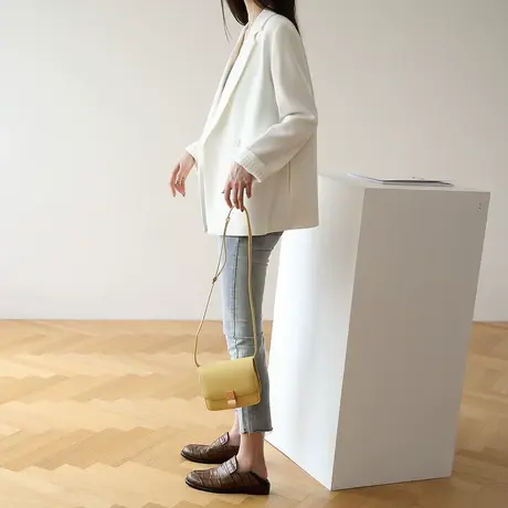 嘉茱莉2023秋冬新款韩版小个子西装外套女宽松学生休闲西服商品大图