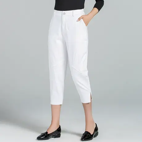 七分牛仔裤女夏薄款2023新款白色裤子夏季女裤休闲八分萝卜哈伦裤商品大图