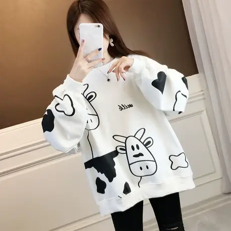 设计感小众卫衣女春秋季韩版宽松bf慵懒风ins薄款可爱上衣外套潮图片