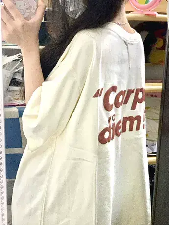 oversize纯棉短袖t恤女夏季新款宽松潮牌ins美式复古港味chic上衣图片