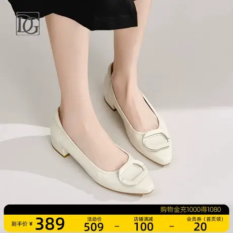 黑色浅口单鞋女低跟2023新款春季舒适通勤真皮工作鞋羊皮休闲皮鞋图片