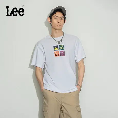 Lee商场同款23春夏新品舒适圆领多色印花男短袖T恤棉LMT0016024DR图片