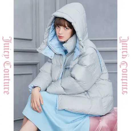 Juicy Couture橘滋2023新款清仓正品印花撞色女式品牌羽绒服反季商品大图