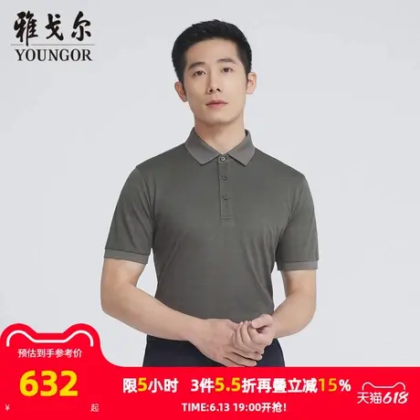 【商场同款】雅戈尔男士短袖T恤夏季新款官方商务休闲短袖T恤衫男商品大图