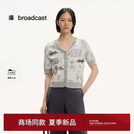 播商场同款Lisa Larson联名V领短袖针织衫女25夏新款BDS2UD2088图片