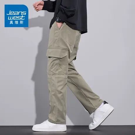 KZ真维斯直筒工装休闲长裤男士潮牌春秋季2025新款宽松运动男裤子商品大图