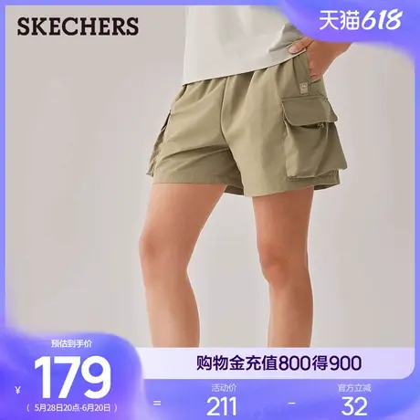 斯凯奇2025年新款夏季女款梭织工装短裤防沾水宽大版型户外休闲裤商品大图