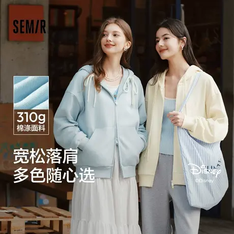 森马迪士尼米奇家族合作系列外套女连帽宽松2025春季新款绣花夹克图片